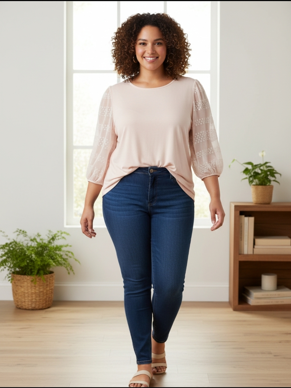 Suzy Shier Soft Blush Knit Top